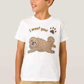 Happy Pekingese Dog Lover I Woof You Paws T-Shirt (Vorderseite)