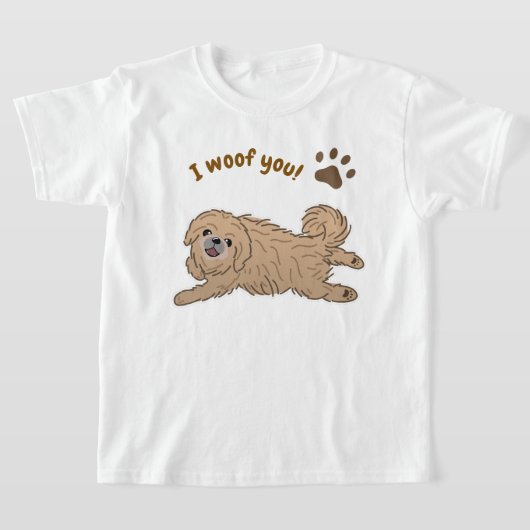 Happy Pekingese Dog Lover I Woof You Paws T-Shirt (Ablage )
