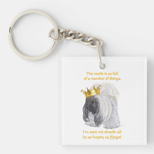 Happy Pekingese King Schlüsselanhänger (Vorderseite)