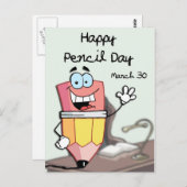 Happy Pencil Day März 30 Postkarte (Vorne/Hinten)