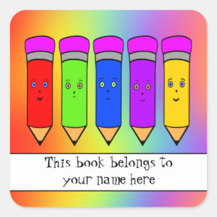 Happy Pencils! Aufkleber "Dieses Buch gehört"