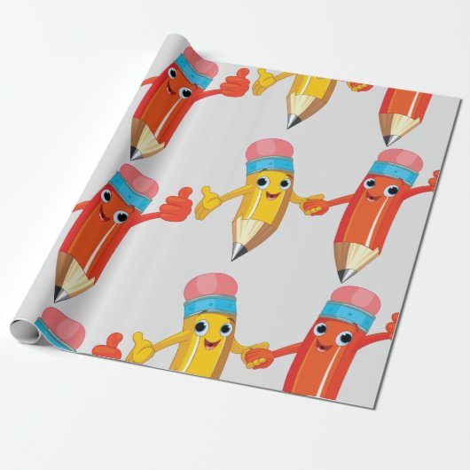 Happy Pencils Geschenkpapier (Ungerollt)