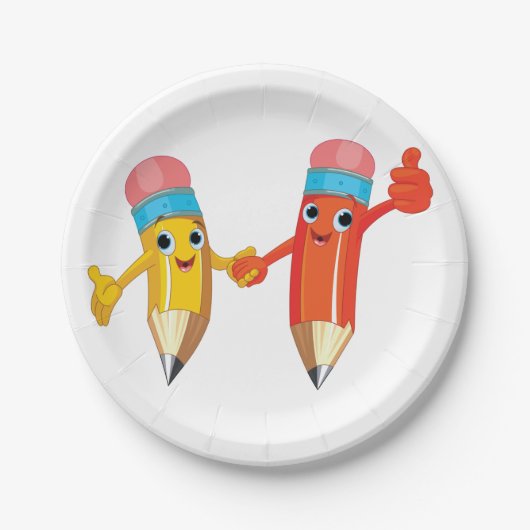 Happy Pencils Pappteller (Vorderseite)