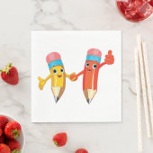 Happy Pencils Serviette (Beispiel)