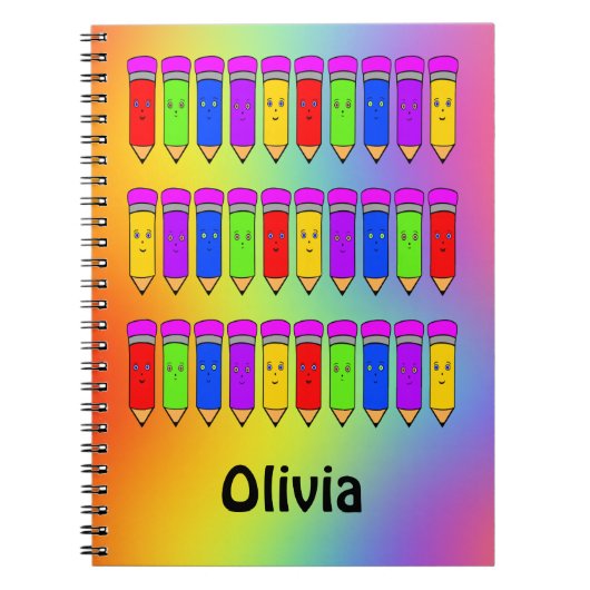 Happy Pencils! Spiral Fotonotizbuch Notizblock (Vorderseite)