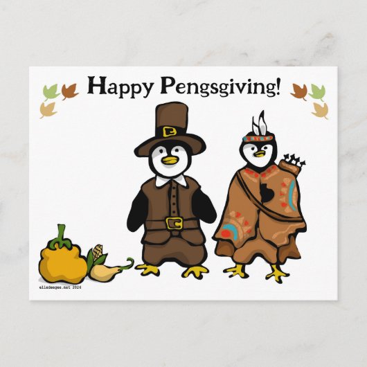 Happy Pengsgiving Feiertagspostkarte (Vorderseite)