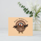 Happy PengsGiving Turkey Feiertagspostkarte (Stehend Vorderseite)