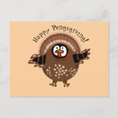Happy PengsGiving Turkey Feiertagspostkarte (Vorderseite)
