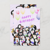Happy Penguin Birthday Card (Vorne/Hinten)