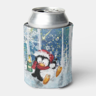 Happy Penguin Christmas Can Cooler Dosenkühler