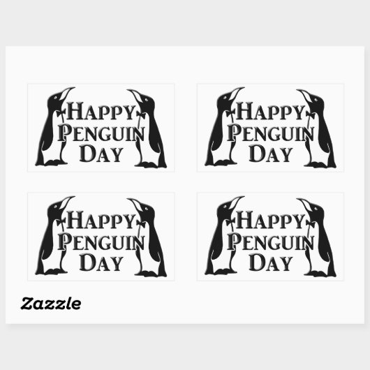 Happy Penguin Day Rechteckiger Aufkleber (Blatt)