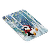 Happy Penguin - Frohe Weihnachten - Beifall Magnet (Rechte Seite)