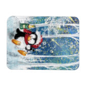 Happy Penguin - Frohe Weihnachten - Beifall Magnet (Horizontal)