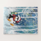 Happy Penguin - Frohe Weihnachten - Niedlich Puzzle (Horizontal)