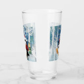 Happy Penguin Funny Christmas Glass Glas (Links)