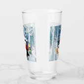 Happy Penguin Funny Christmas Glass Glas (Rechts)