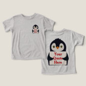 Happy penguin holding a sign to personalize (Design Vorderseite & Rückseite)