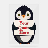 Happy penguin holding a sign to personalize acrylschild (Vorderseite)