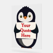 Happy penguin holding a sign to personalize acrylschild (Winkel)