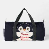 Happy penguin holding a sign to personalize duffle bag (Rückseite)