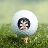 Happy penguin holding a sign to personalize golfball (Insitu T-Shirt)