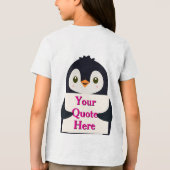 Happy penguin holding a sign to personalize Tri-Blend shirt (Rückseite)