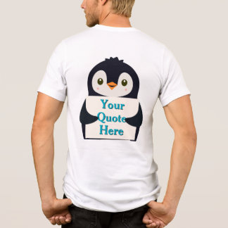 Happy penguin holding a sign to personalize Tri-Blend shirt