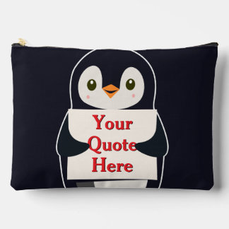 Happy penguin holding a sign to personalize zubehörtasche