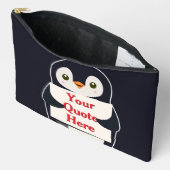 Happy penguin holding a sign to personalize zubehörtasche (Offen)