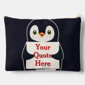 Happy penguin holding a sign to personalize zubehörtasche (Rückseite)