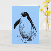 Happy Penguin Karte (Gelbe Blume)