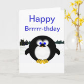 Happy Penguin Karte (Gelbe Blume)