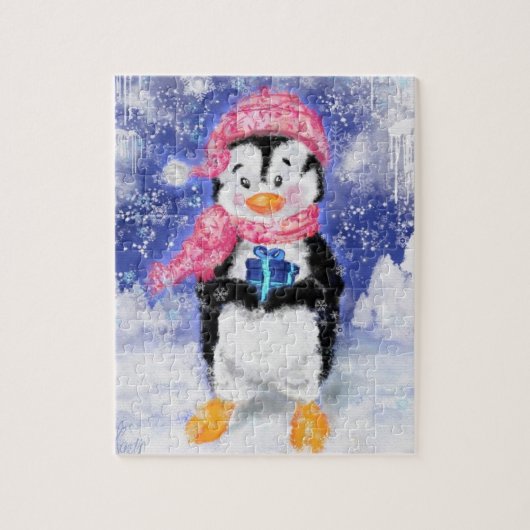 Happy Penguin - Niedlich - Weihnachten Puzzle (Vertikal)