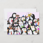 Happy Penguin Party Funny Birthday Card (Rückseite)