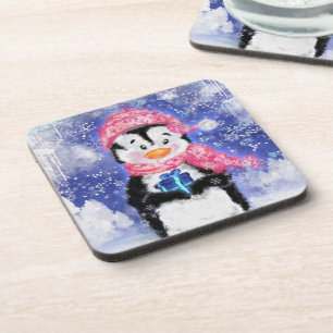 Happy Penguin - Weihnachten Getränkeuntersetzer