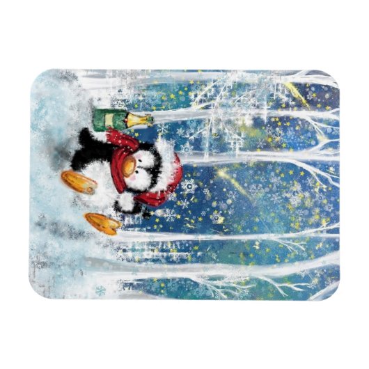 Happy Penguin - Weihnachten Magnet (Horizontal)
