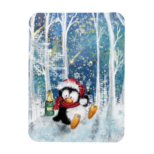 Happy Penguin - Weihnachten Magnet (Vertikal)