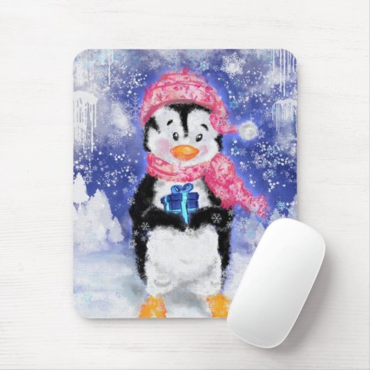 Happy Penguin - Weihnachten - Mousepad (Mit Mouse)