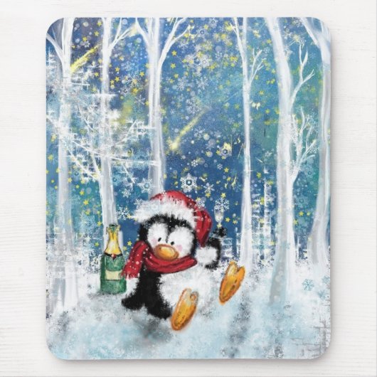 Happy Penguin - Weihnachten Mousepad (Vorne)