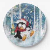 Happy Penguin - Weihnachten Pappteller (Vorderseite)
