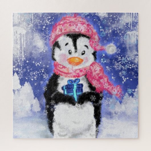 Happy Penguin - Weihnachten Puzzle (Vertikal)