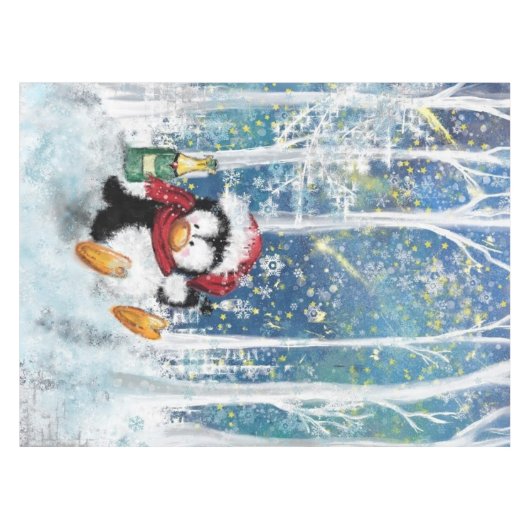 Happy Penguin - Weihnachten Tischdecke (Vorderseite (Horizontal))