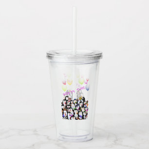 Happy Penguins Acrylic Tumbler Acryltrinkbecher