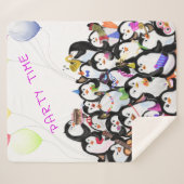 Happy Penguins Sherpa Blanket - Benutzerdefinierte Sherpadecke (Vorderseite (Horizontal))
