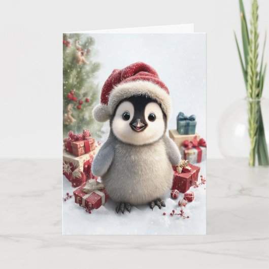 Happy Penquin Christmas Feiertagskarte (Vorderseite)