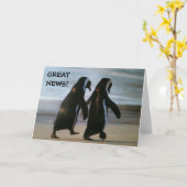 HAPPY PENQUINS = GLÜCKWÜNSCHE AUF IHRER ADOPTION KARTE (Gelbe Blume)