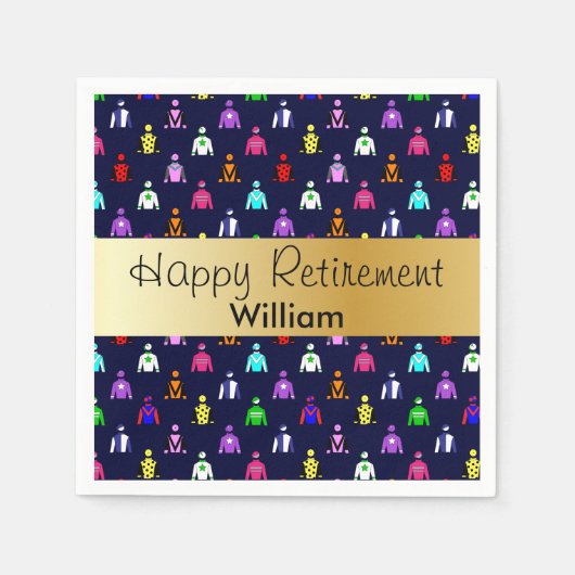 Happy Pension Horse Racing Jockey Silks Serviette (Vorderseite)