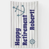 Happy Pension mit nautischer Anker Banner (Vertikal)