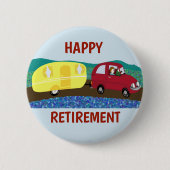 Happy Pension Pärchen auf Caravan Tour Button (Vorderseite)