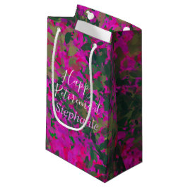 Happy Pension Pink Florals Garden Hand bemalt Kleine Geschenktüte